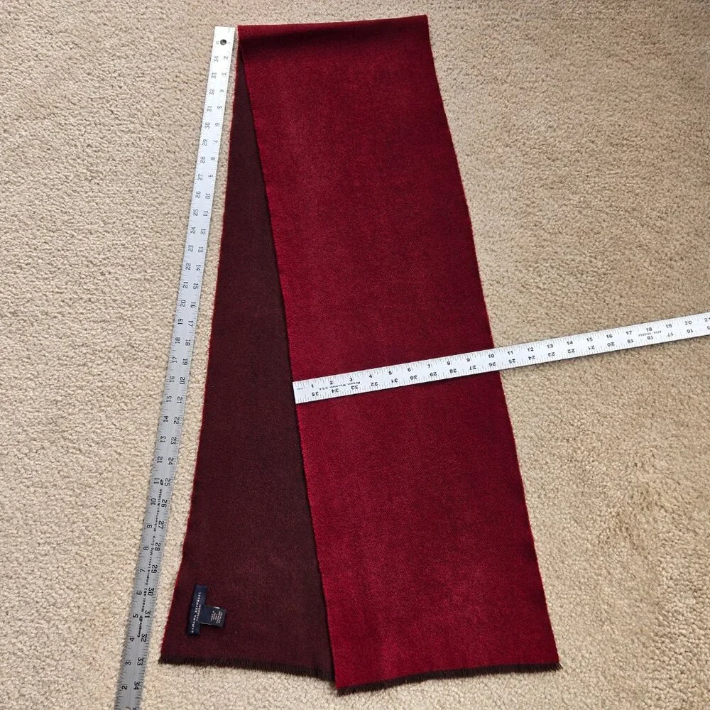 Banana Republic Double Face Cashmere Scarf Brick Burgundy Red